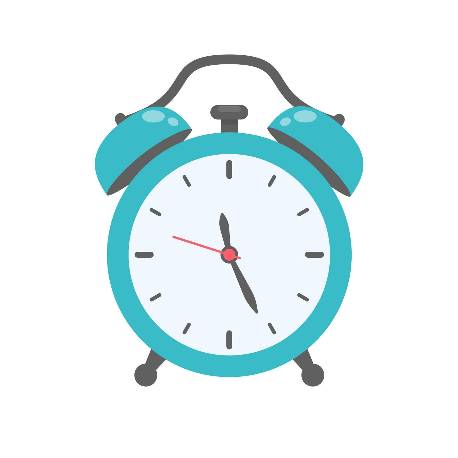 Loud alarm clock alerts wake up time and schedule. 12714419 Vector Art