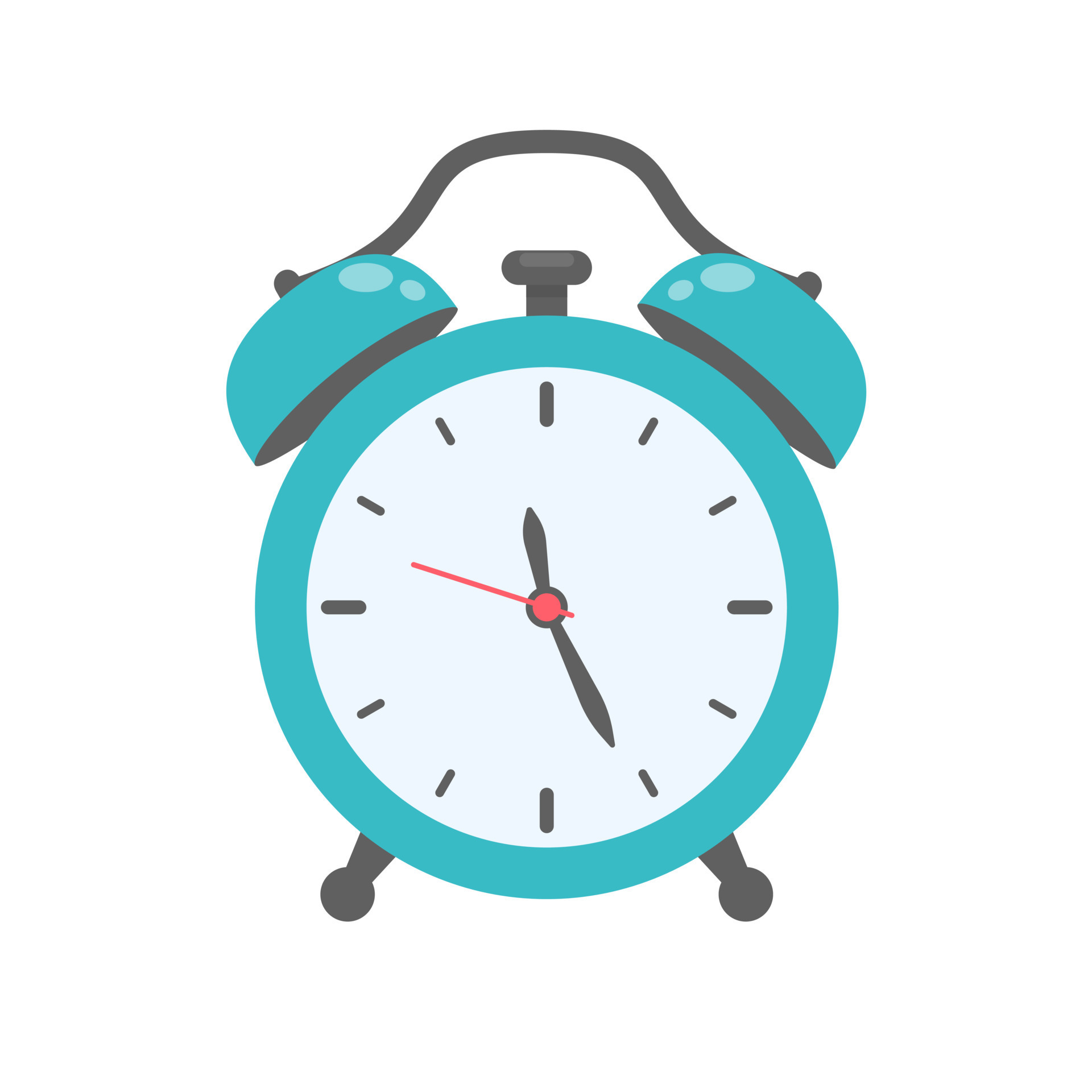 Loud alarm clock alerts wake up time and schedule. 12714419 Vector Art