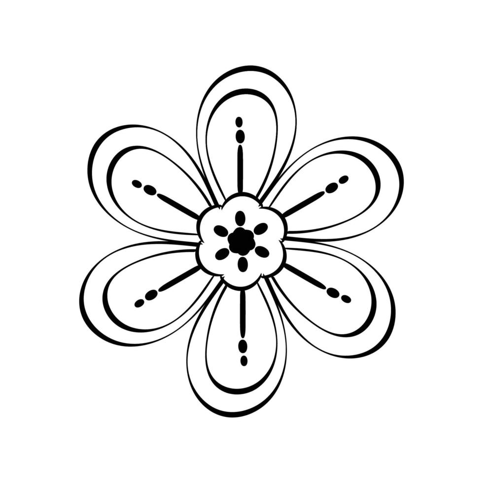 Floral Art.  flower drawing with line-art. vector