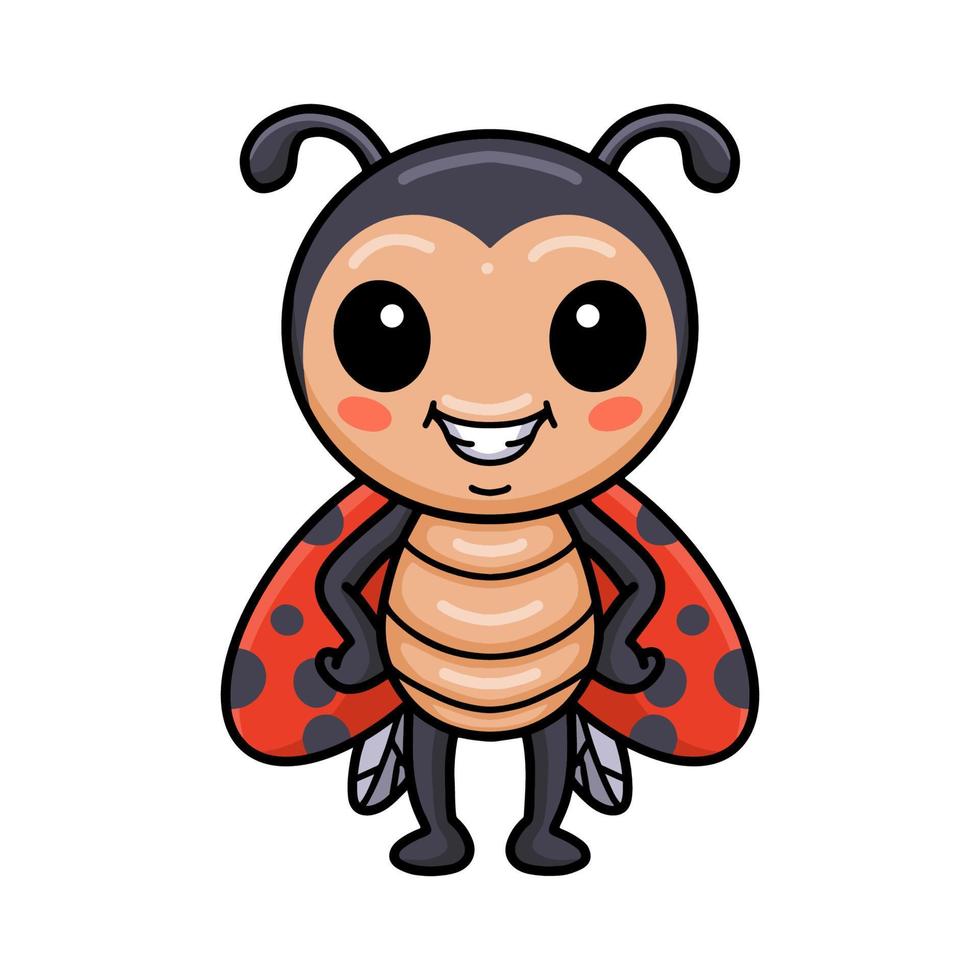 Cute little ladybug cartoon standing vector