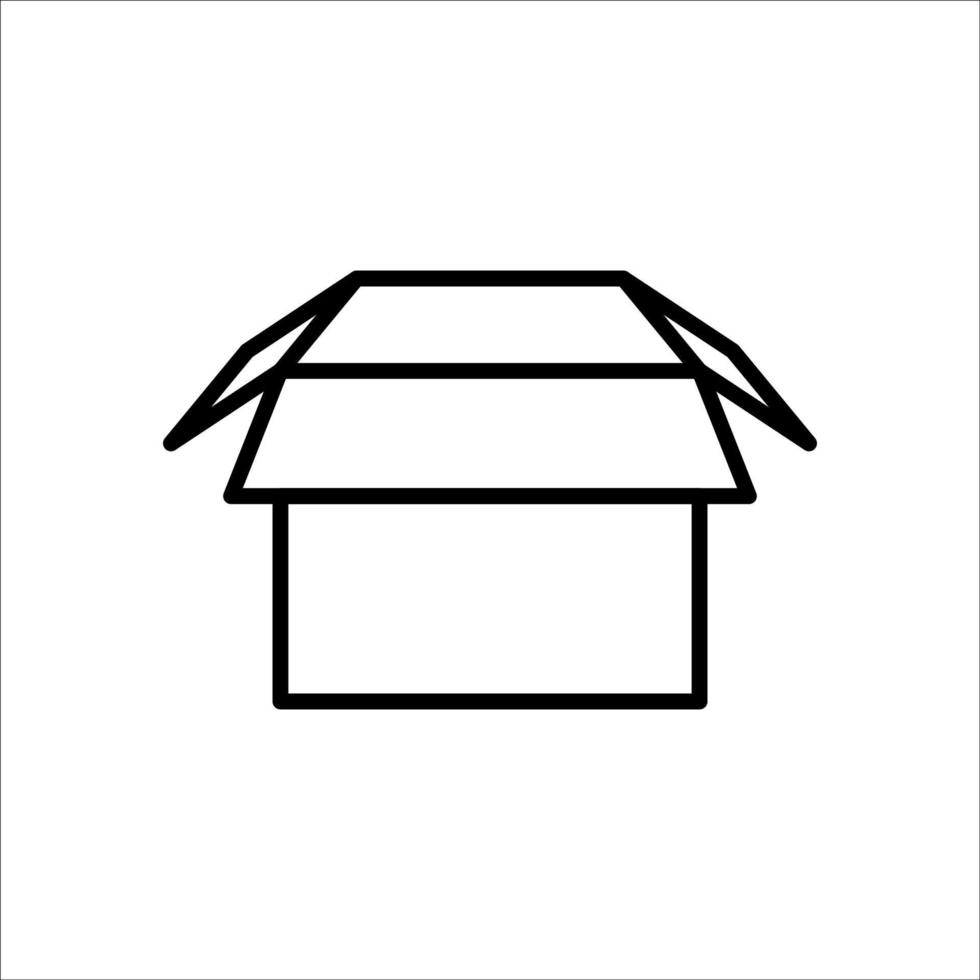 Carton box thin line icon, Vector and Illustration.