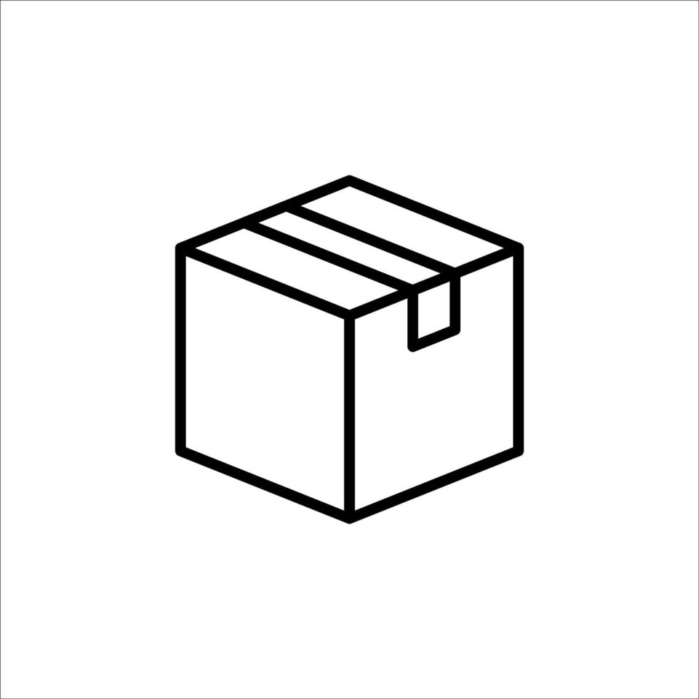 Carton box thin line icon, Vector and Illustration.