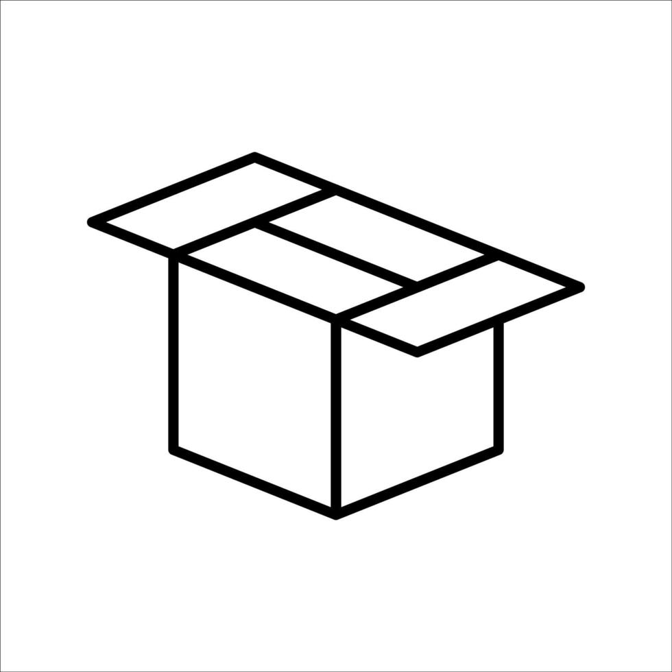 Carton box thin line icon, Vector and Illustration.