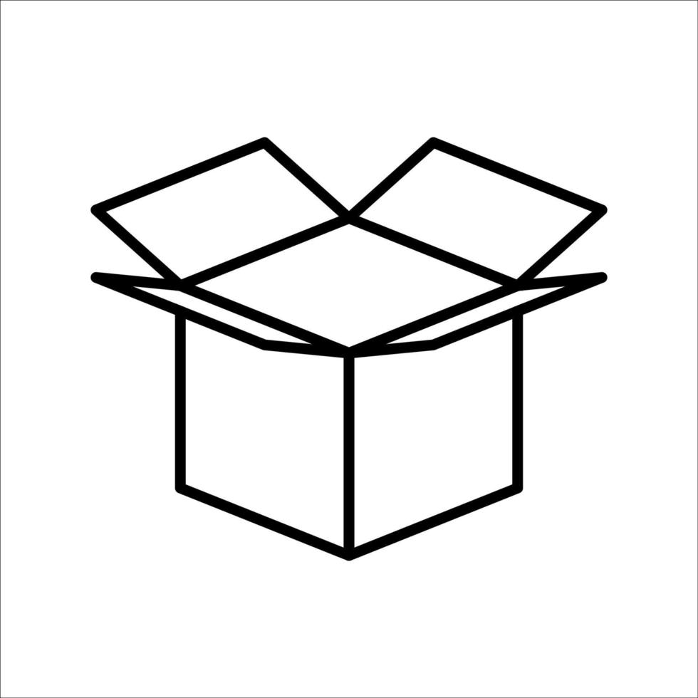 Carton box thin line icon, Vector and Illustration.