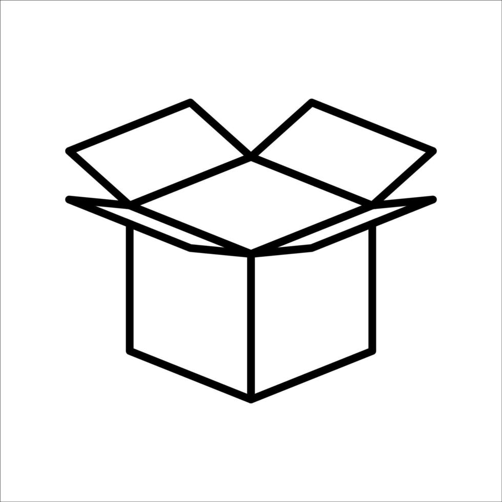 Carton box thin line icon, Vector and Illustration.