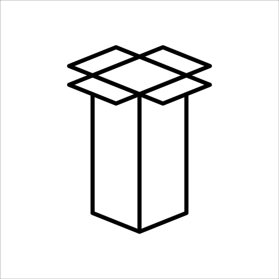 Tall shape carton box thin line icon, Vector and Illustration.