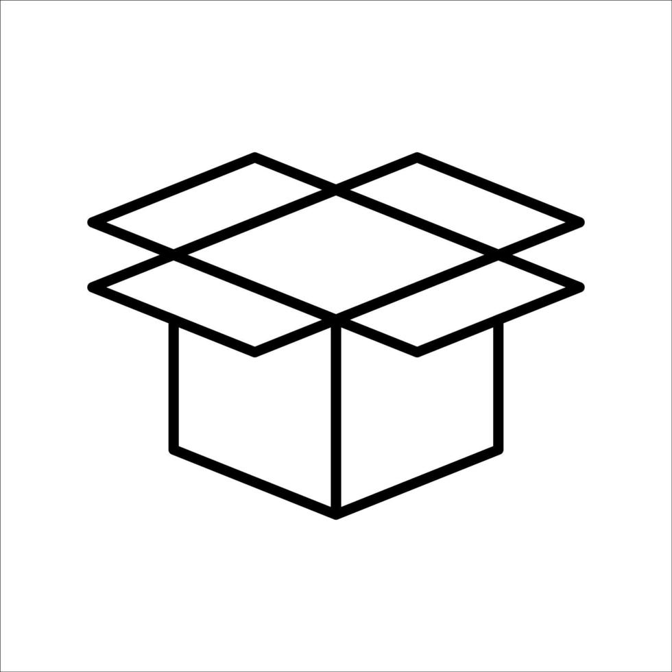 Carton box thin line icon, Vector and Illustration.