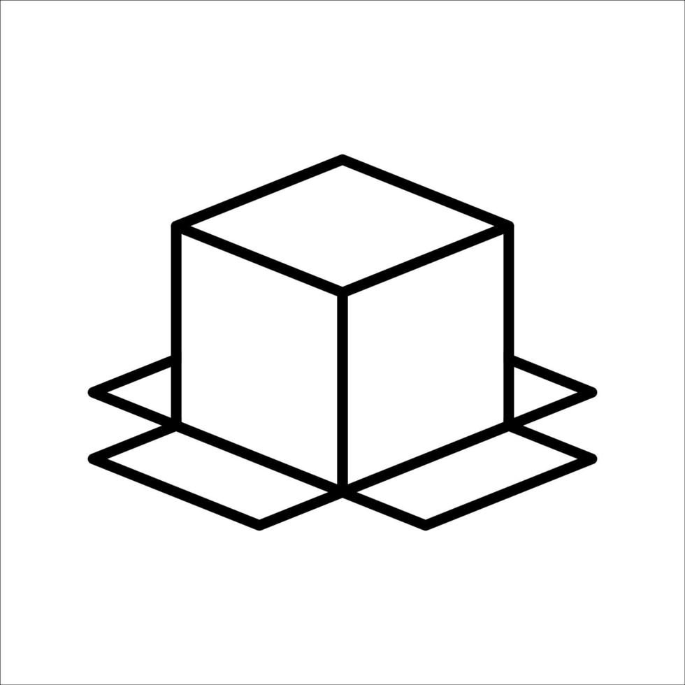 Carton box thin line icon, Vector and Illustration.