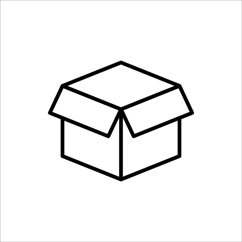 Carton box thin line icon, Vector and Illustration.