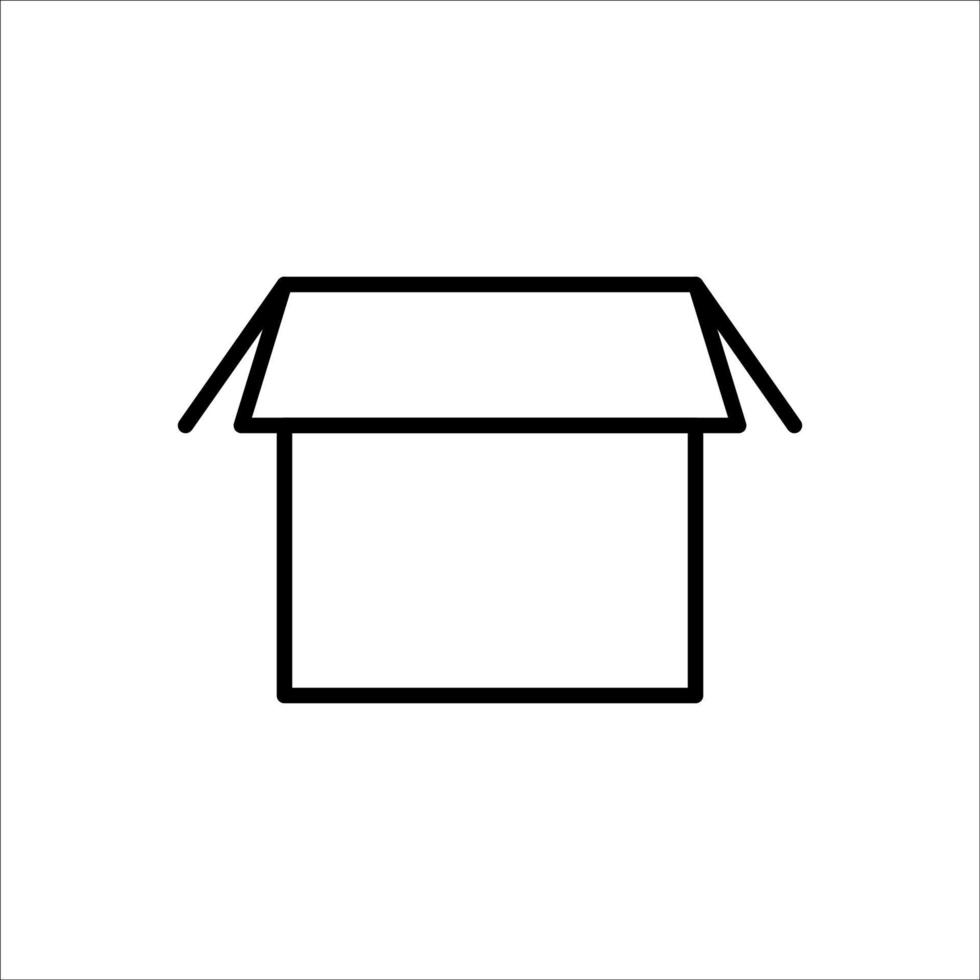 Carton box thin line icon, Vector and Illustration.