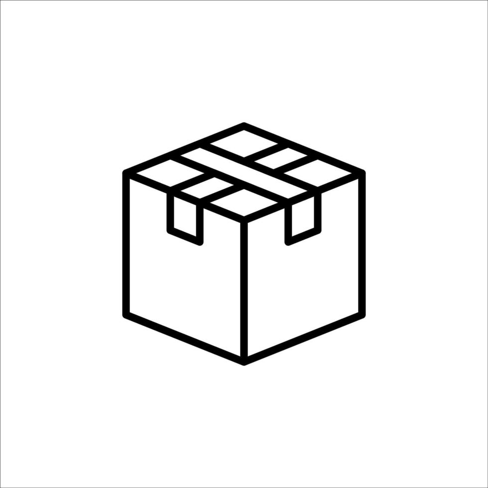 Carton box thin line icon, Vector and Illustration.