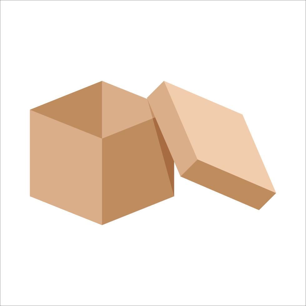 Carton box with cover icon, Vector and Illustration.