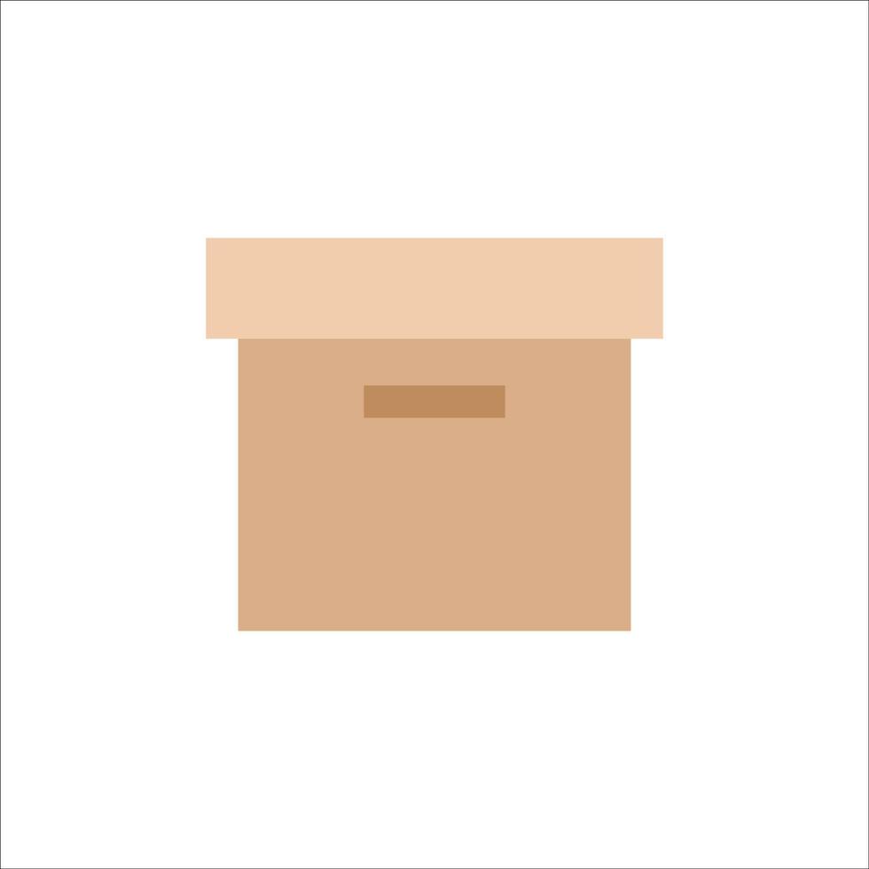 Carton box with cover icon, Vector and Illustration.