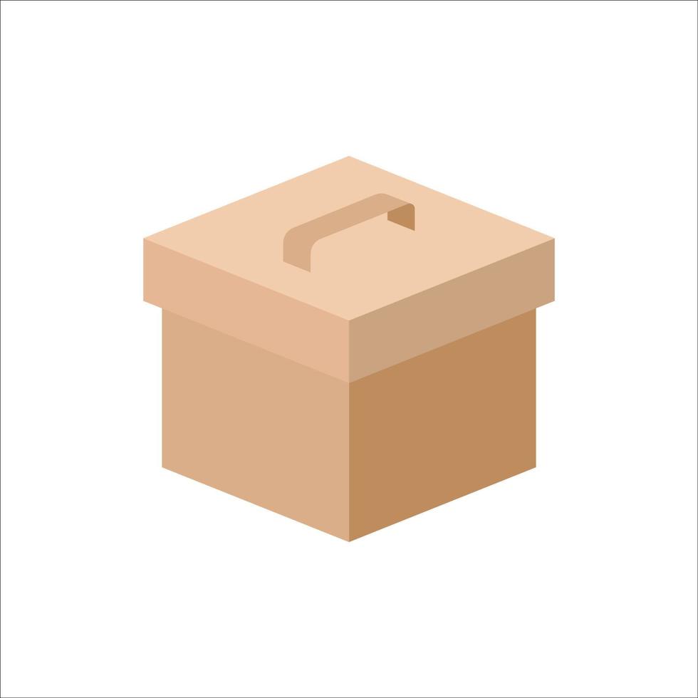 Carton box with cover icon, Vector and Illustration.