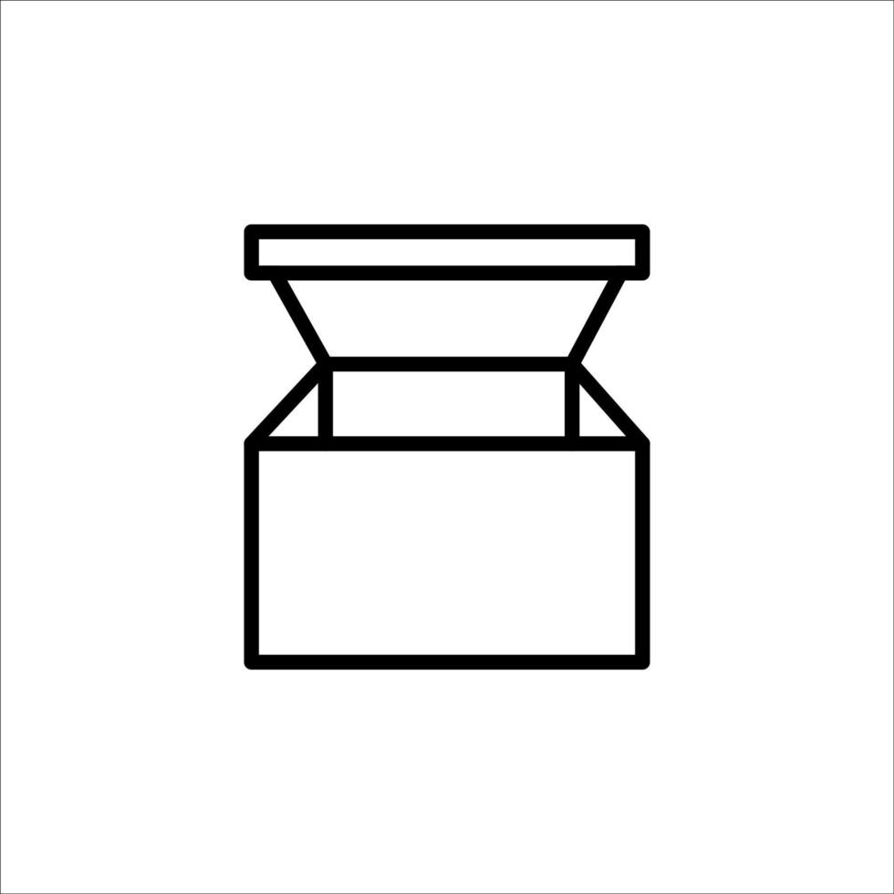 Carton box with cover thin line icon, Vector and Illustration.