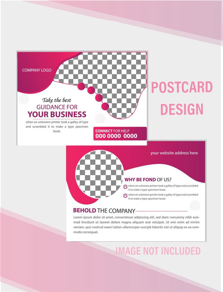 Abstract postcard design template vector
