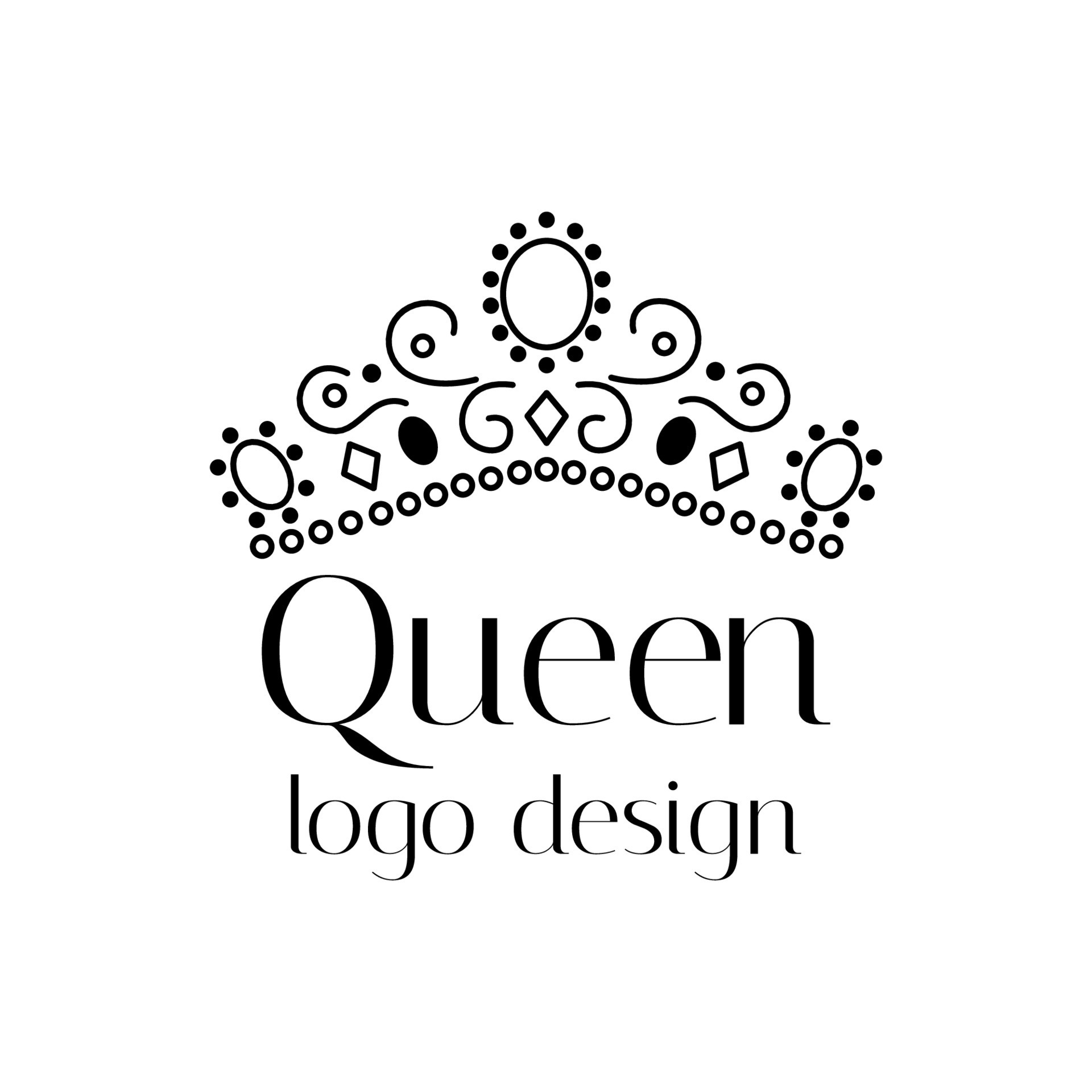 Biểu tượng vector vương miện thiết kế logo cô lập trên nền trắng - \