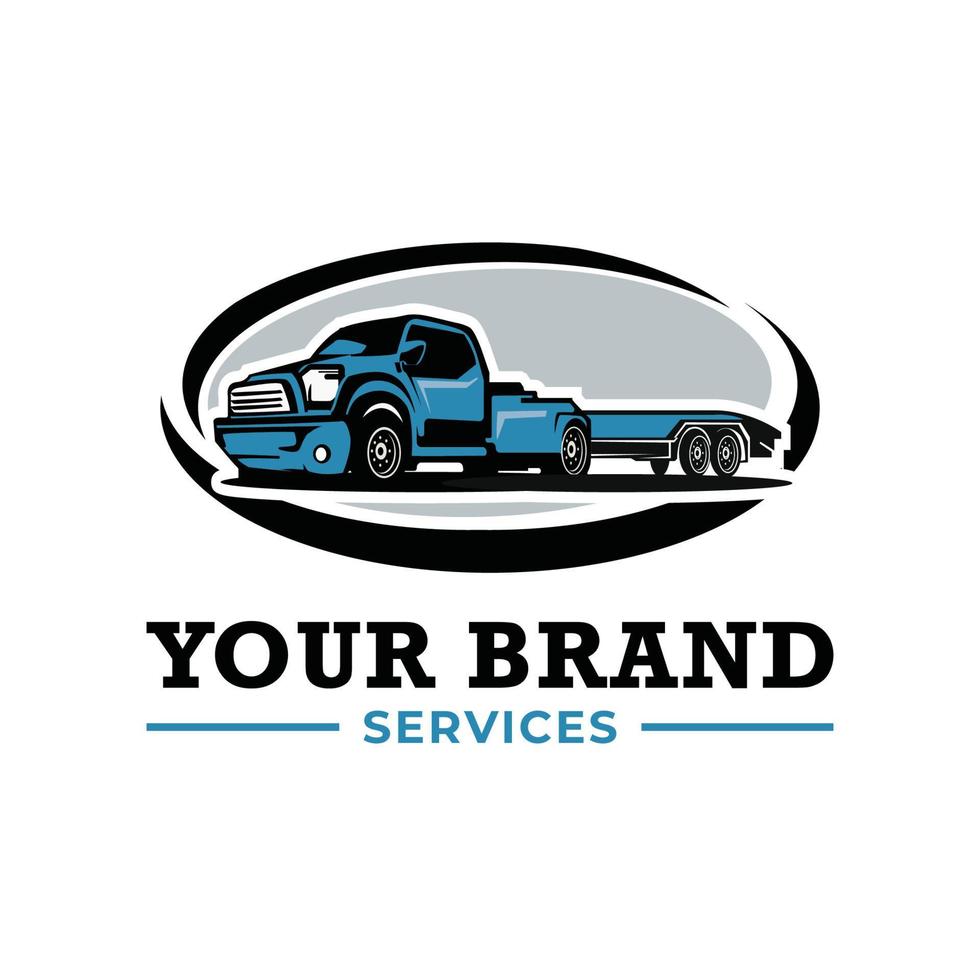 Truck towing logo template. Suitable logo for business related to automotive service business industry vector