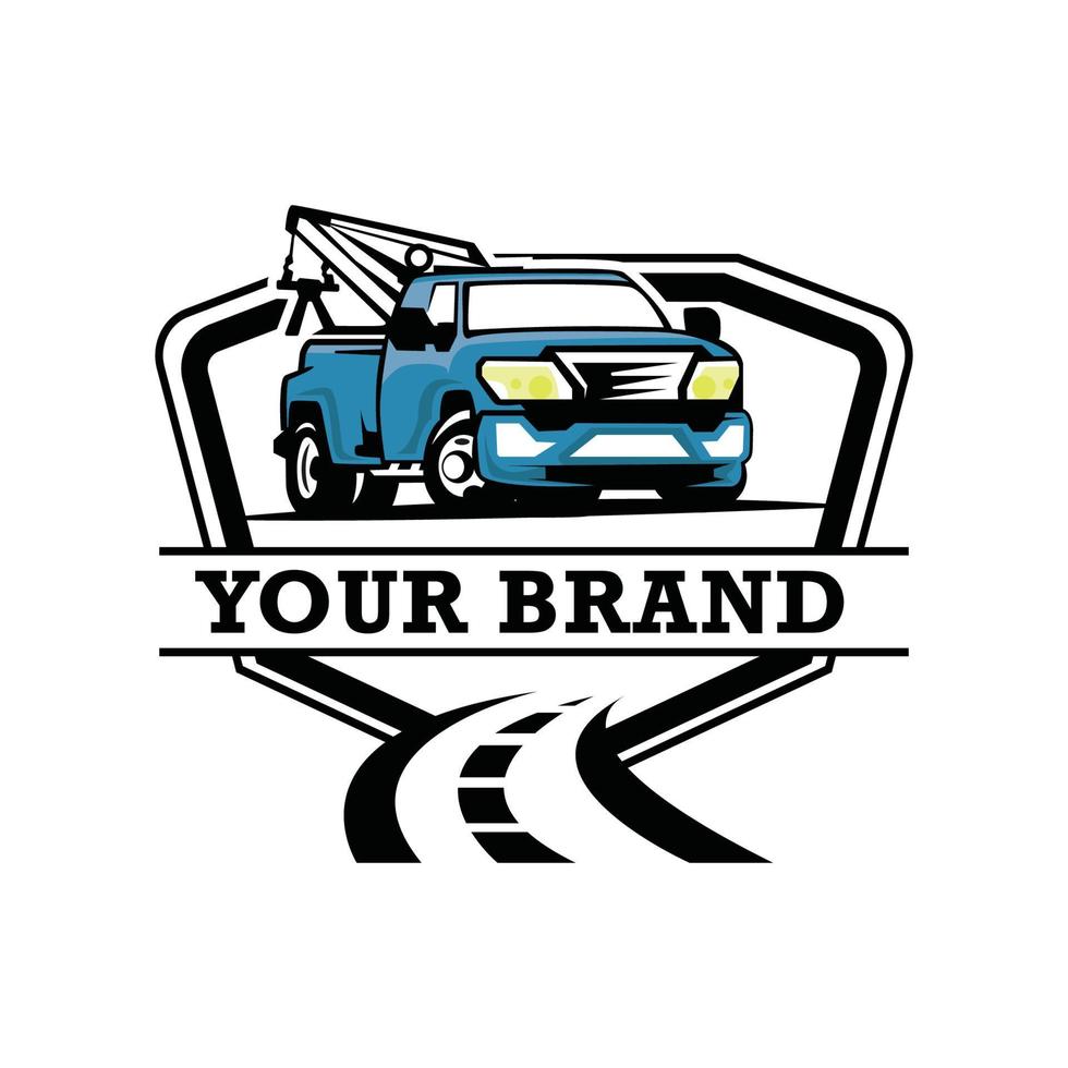 Truck towing logo template. Suitable logo for business related to automotive service business industry vector