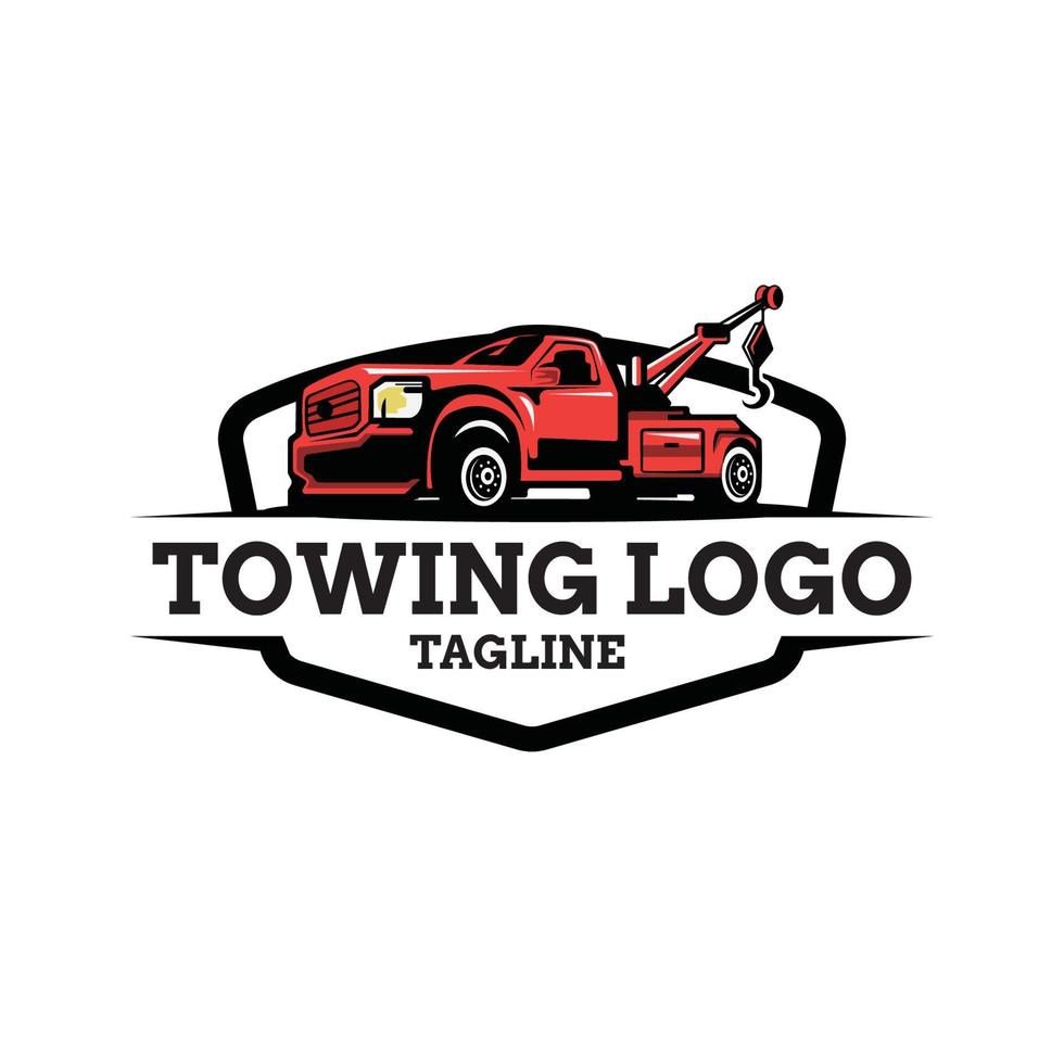Truck towing logo template. Suitable logo for business related to automotive service business industry vector