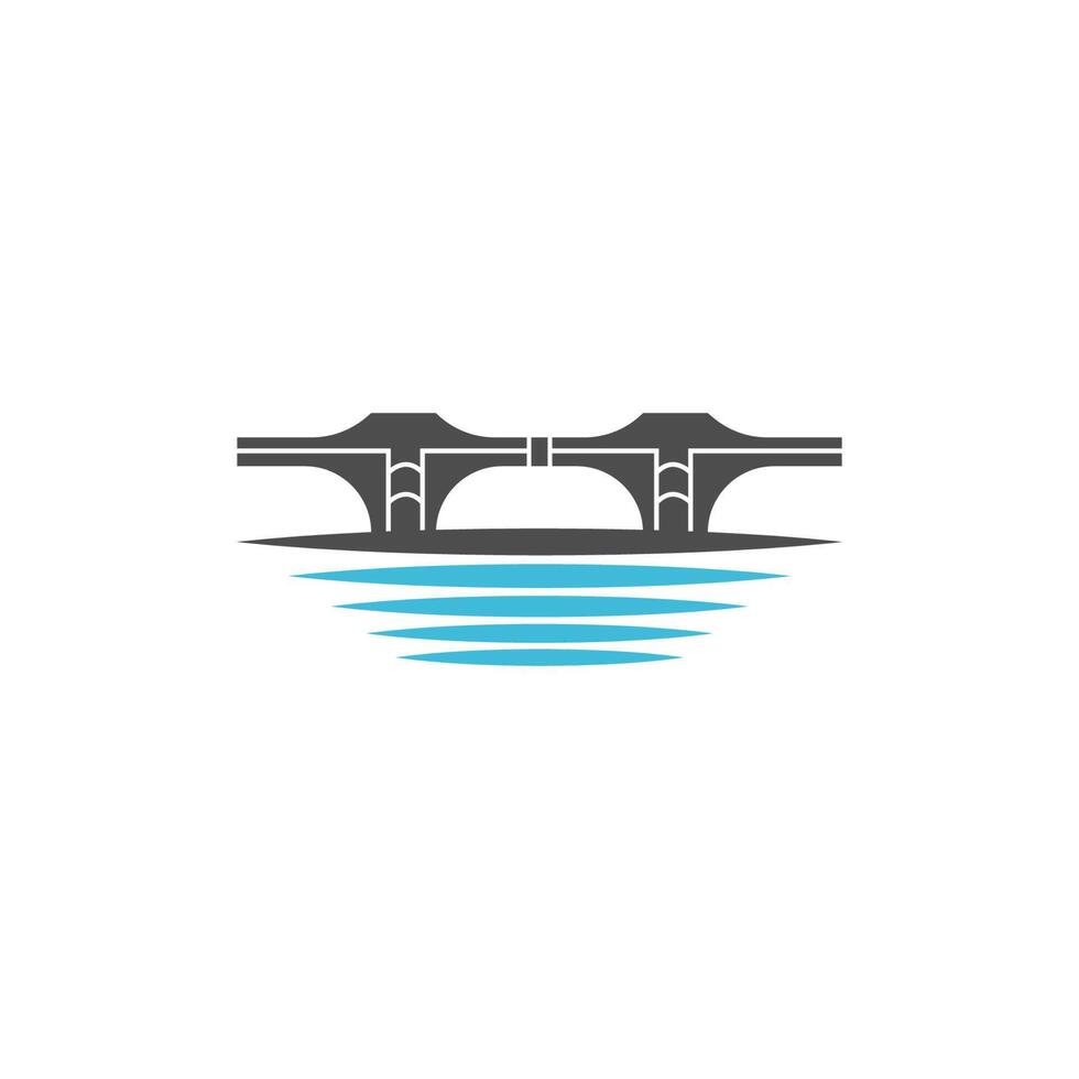 Ilustración de diseño de icono de logotipo de puente vector