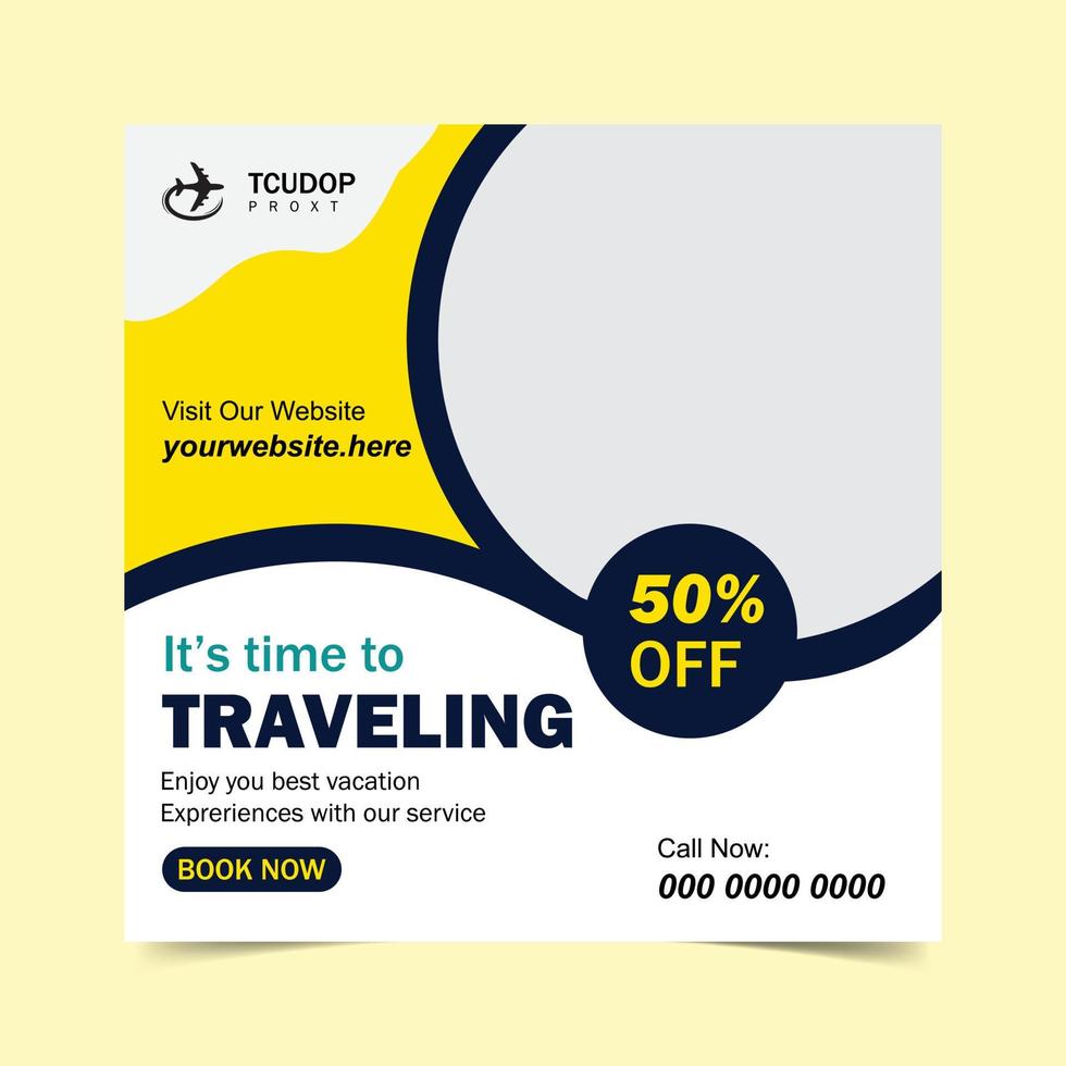 Travel Social Media post Template pro   Vector