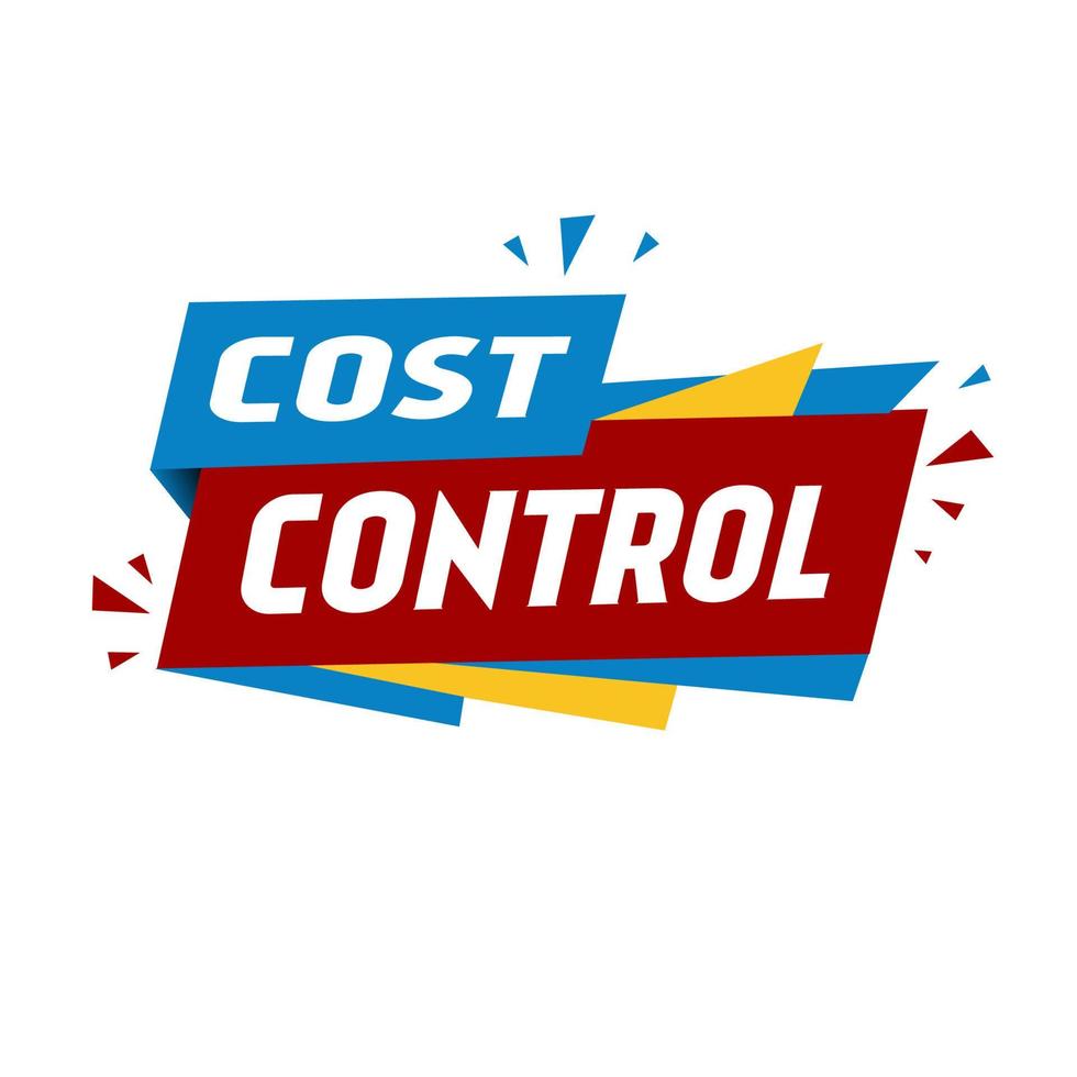 Cost control banner, icon flat design. Vector illustration on white background.