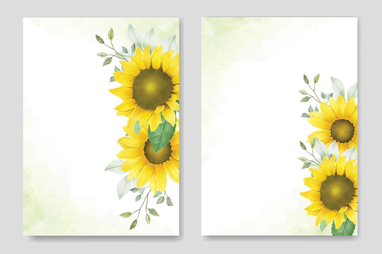 Beautiful Sunflower Wedding Invitation Card Template vector