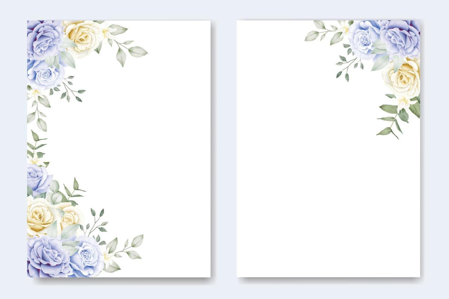 Beautiful Floral Roses Wedding Invitation Card Template vector