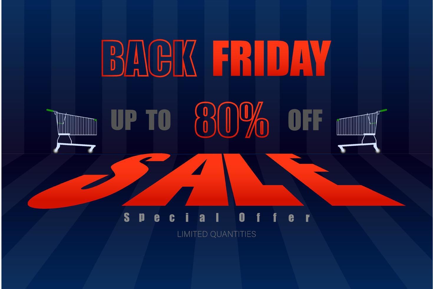 back friday up to 80 percent special offer dark blue tone vector illustration eps10