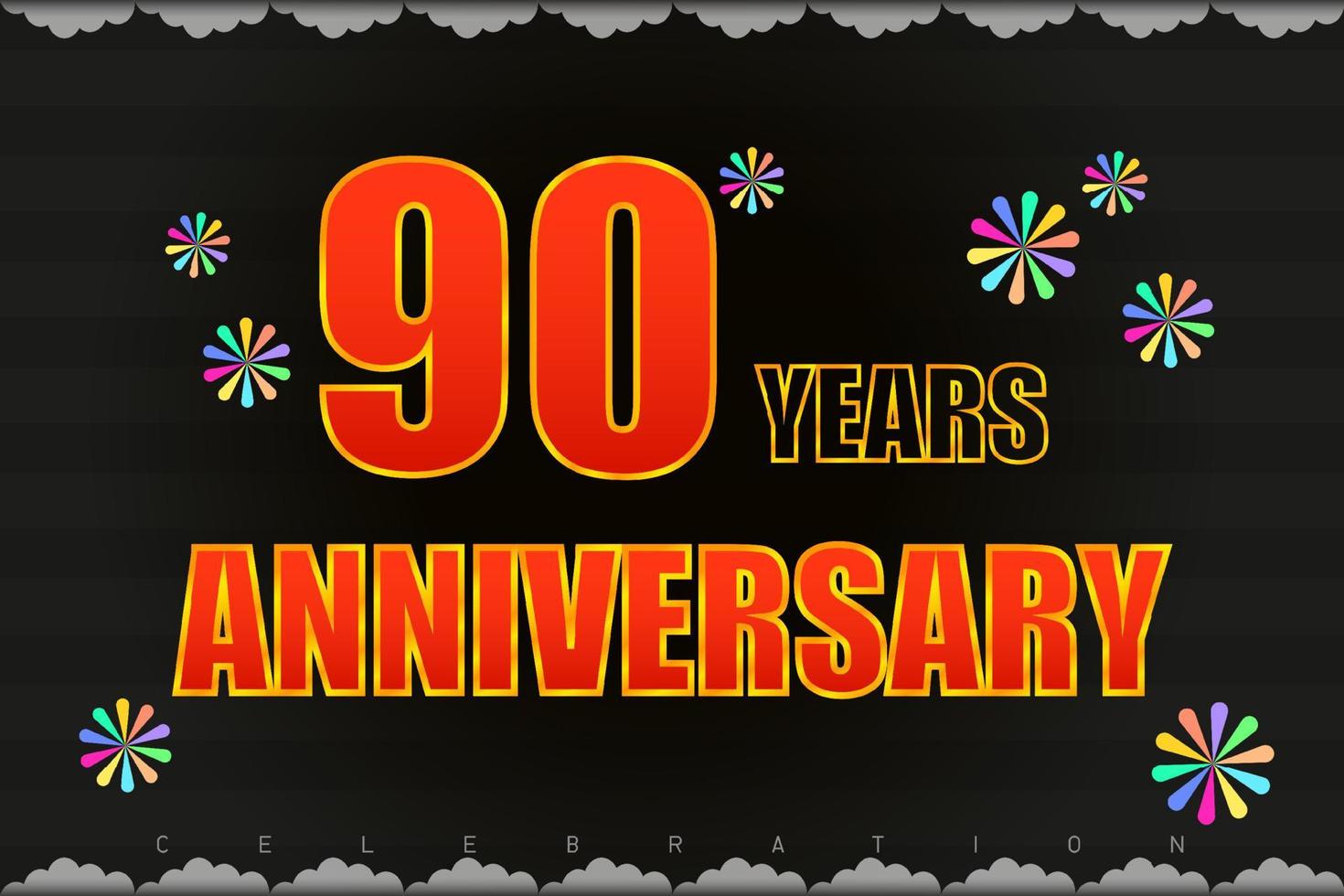 90th anniversary rocket launch black tone vector illustration eps10