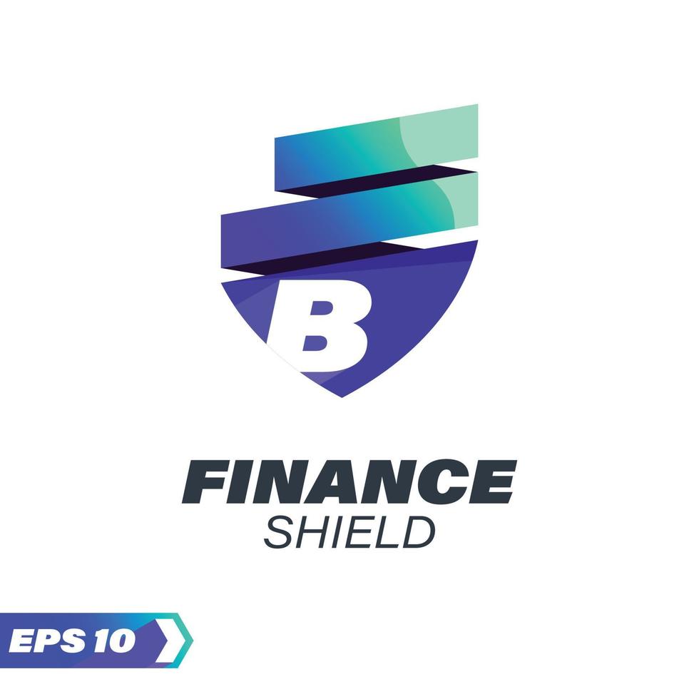 Finance Shield Alphabet B Logo vector