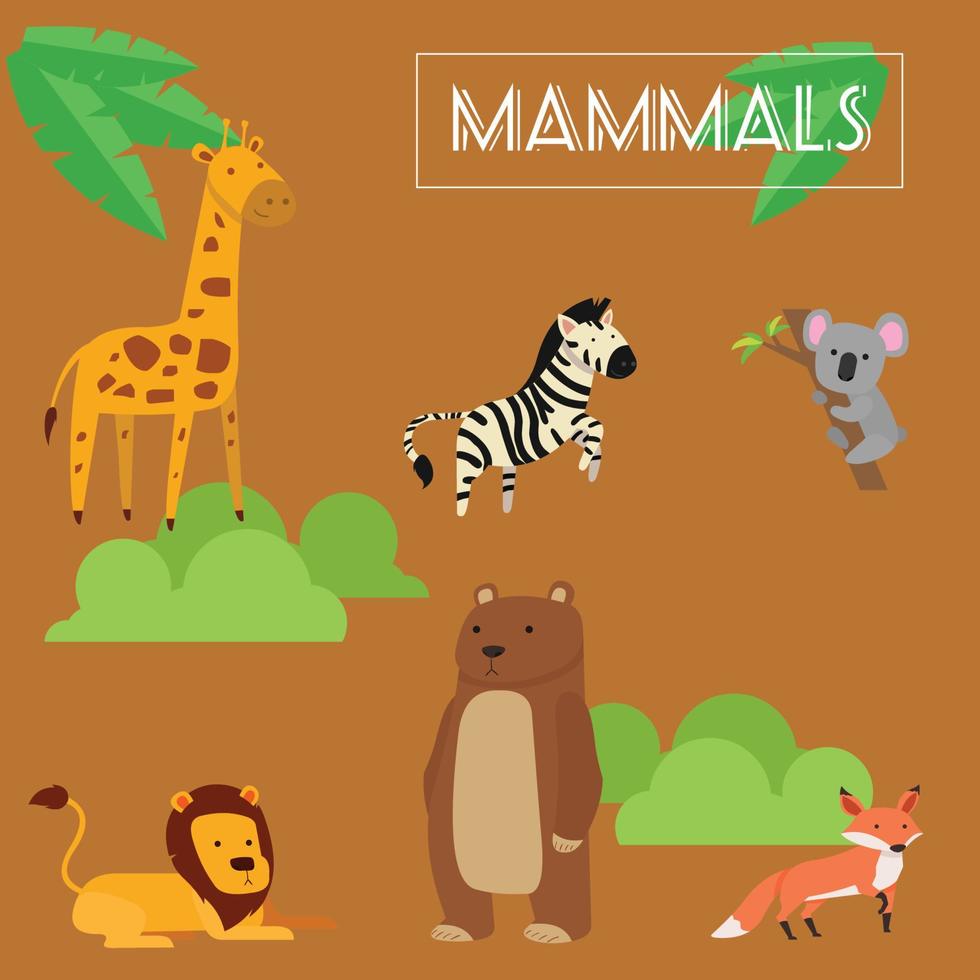 Set of Mammals vector