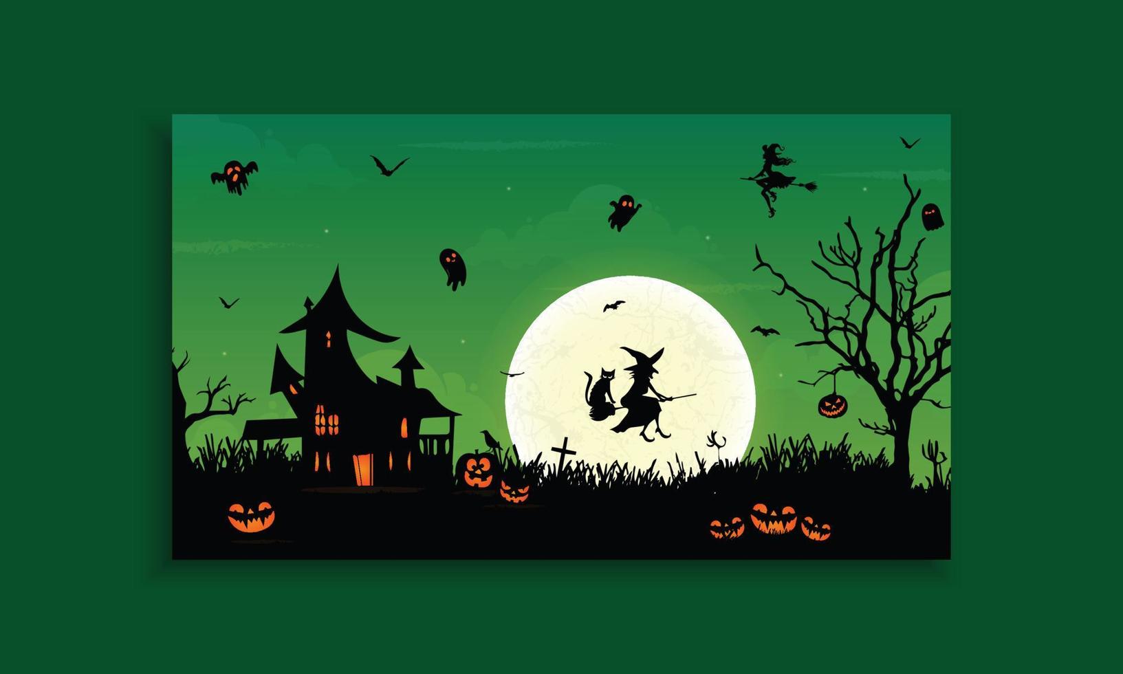 Halloween web banner template design vector