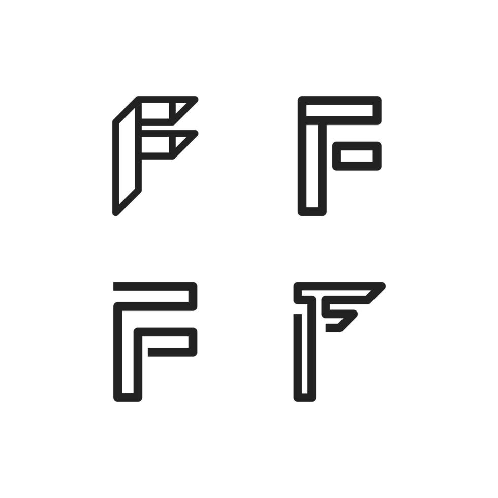 conjunto de diseños de logotipos que comienzan con la letra f, adecuados para nombres de personas o nombres comerciales vector