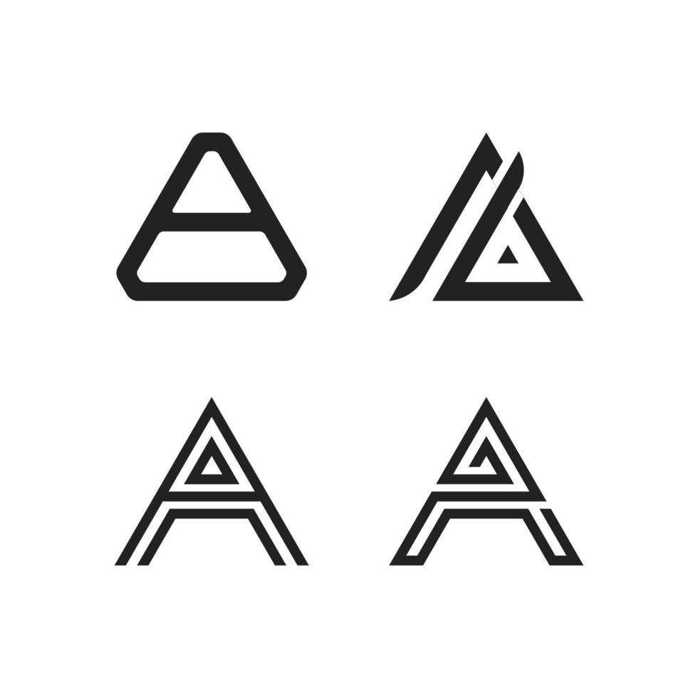 Set of Logo Designs Starting With the Letter A, Suitable for People's Names or Business Names vector