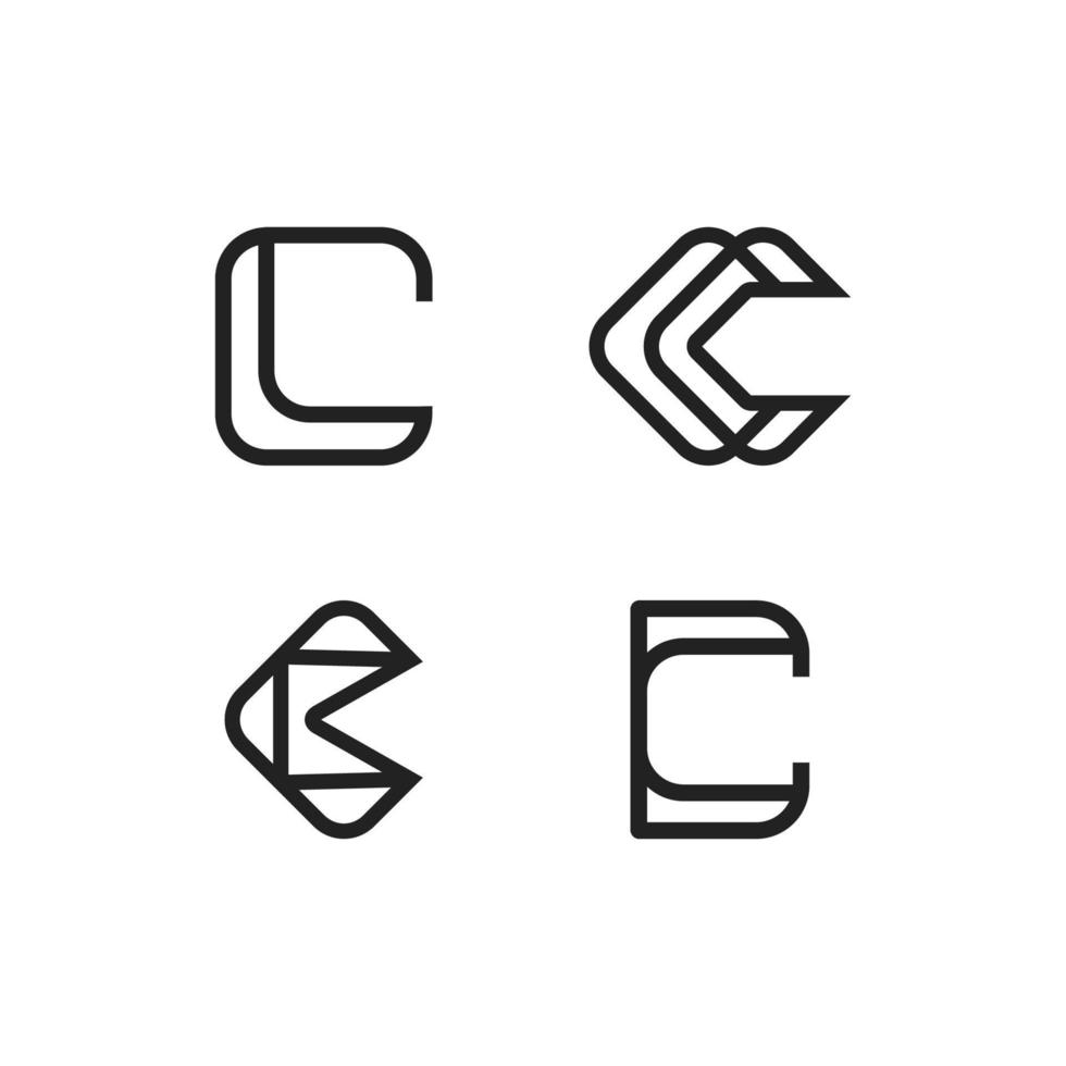 Set of Logo Designs Starting With the Letter C, Suitable for People's Names or Business Names vector