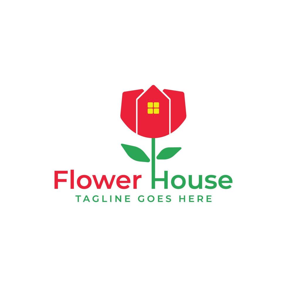 diseño de logotipo creativo de la casa de flores vector