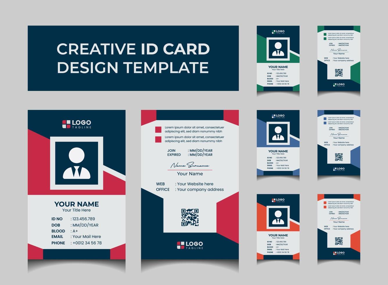 Creative Modern Id Card Design Template vector