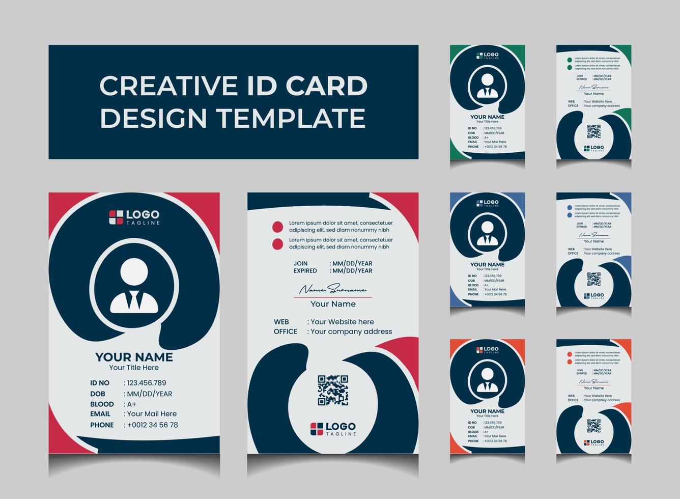 Creative Modern Id Card Design Template vector