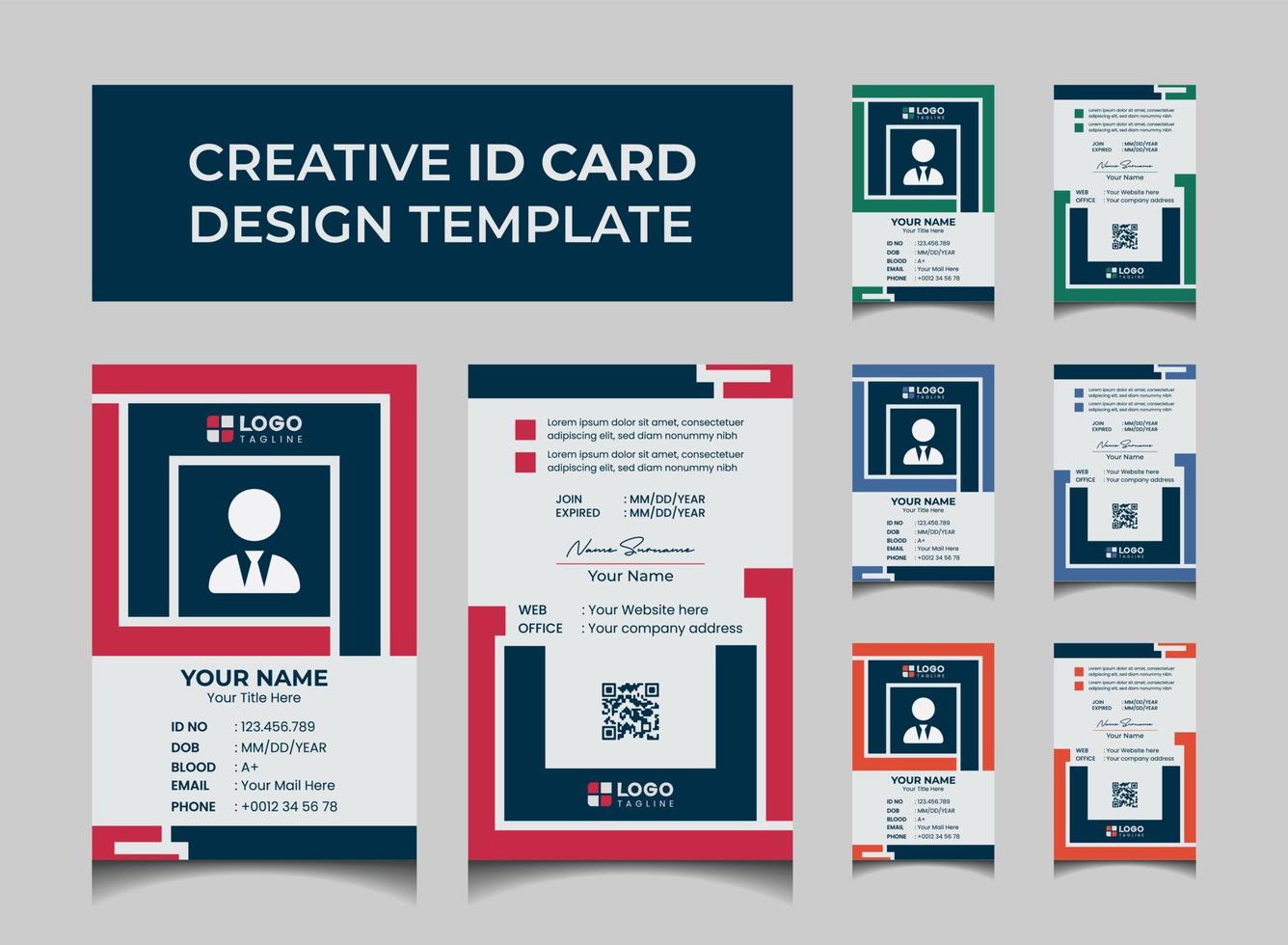 Creative Modern Id Card Design Template vector