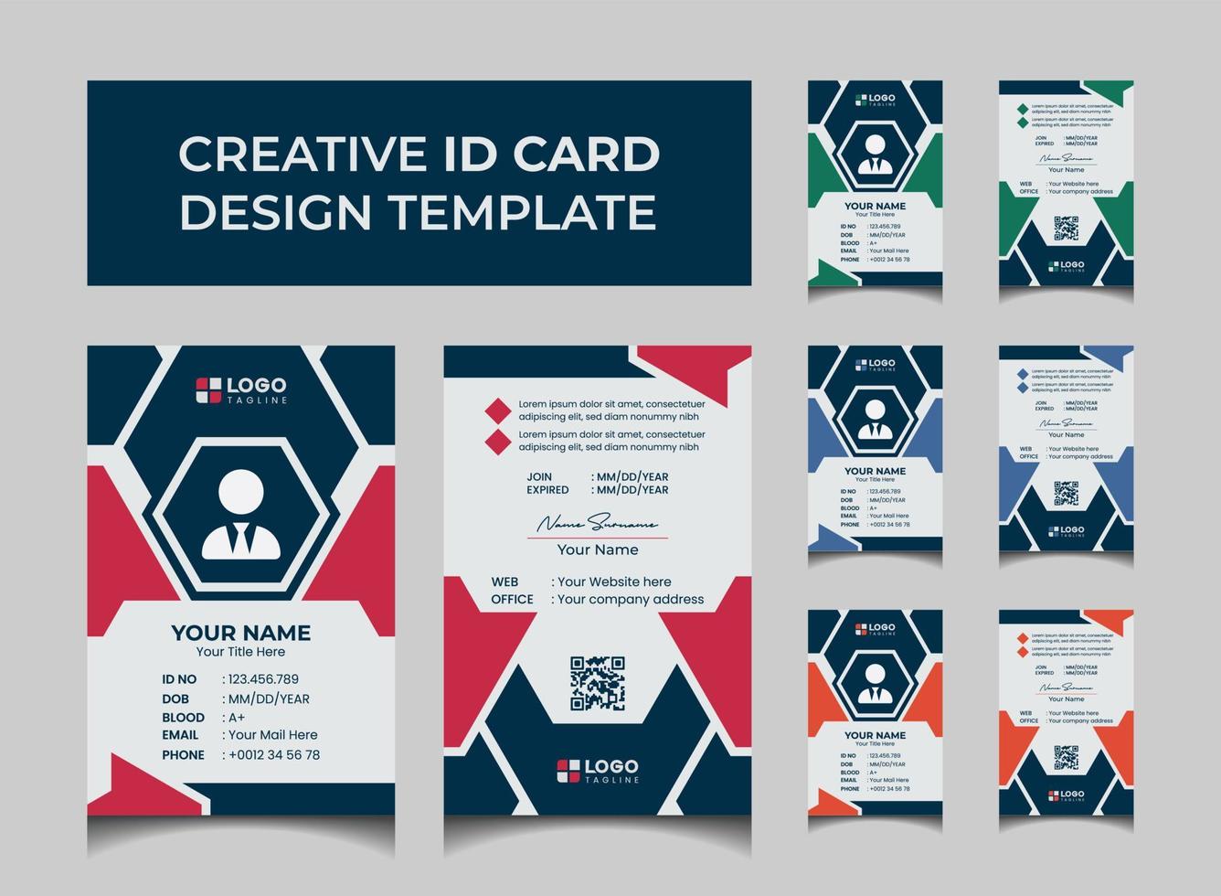 Creative Modern Id Card Design Template vector