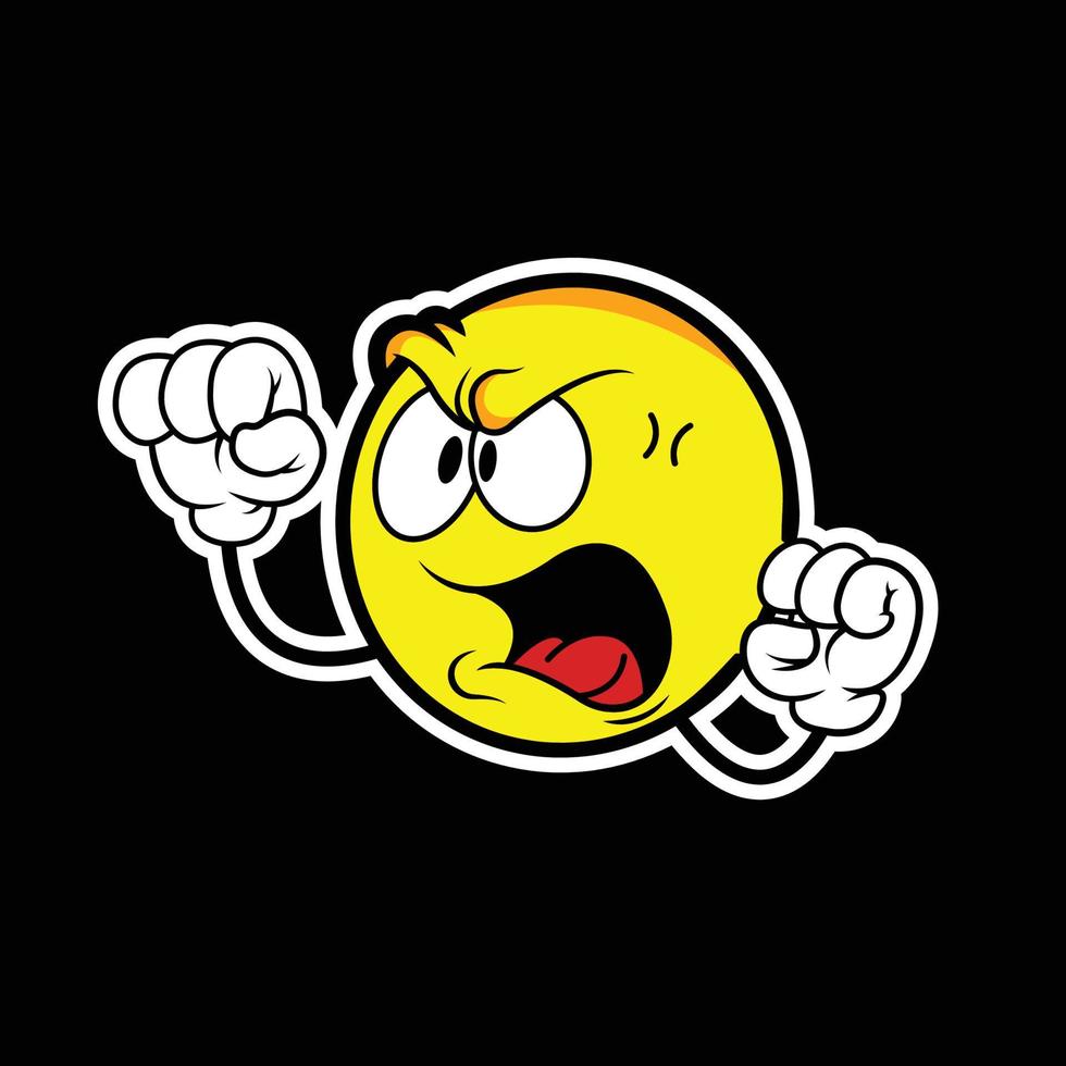 The yellow angry icon is very cute, perfect for your clothes or merchandise design, round and adorable vector