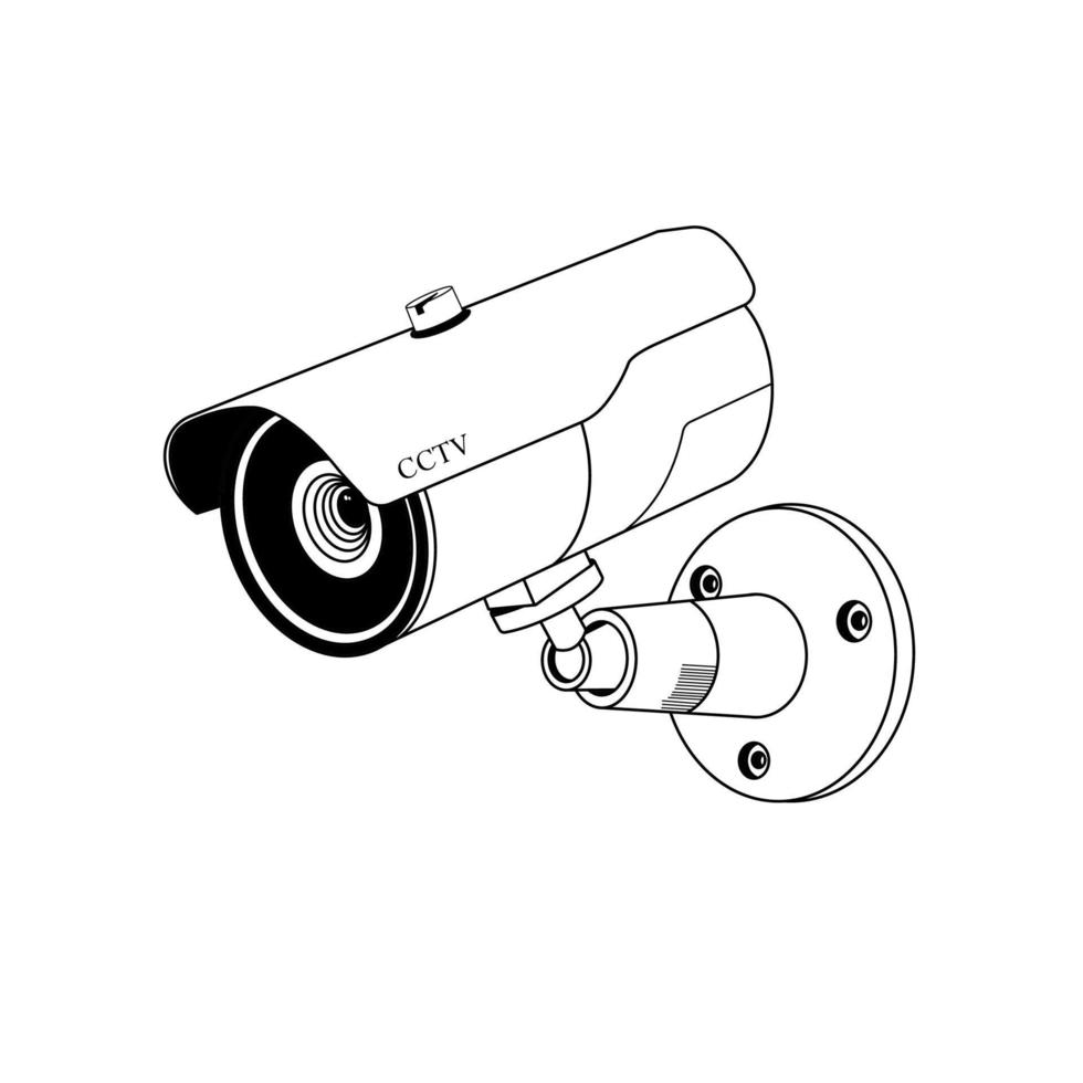 cctv outline vector design black and white