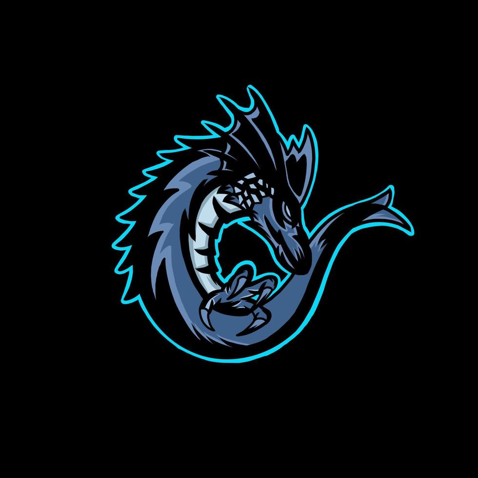 vector de logotipo de rey dragón de mar