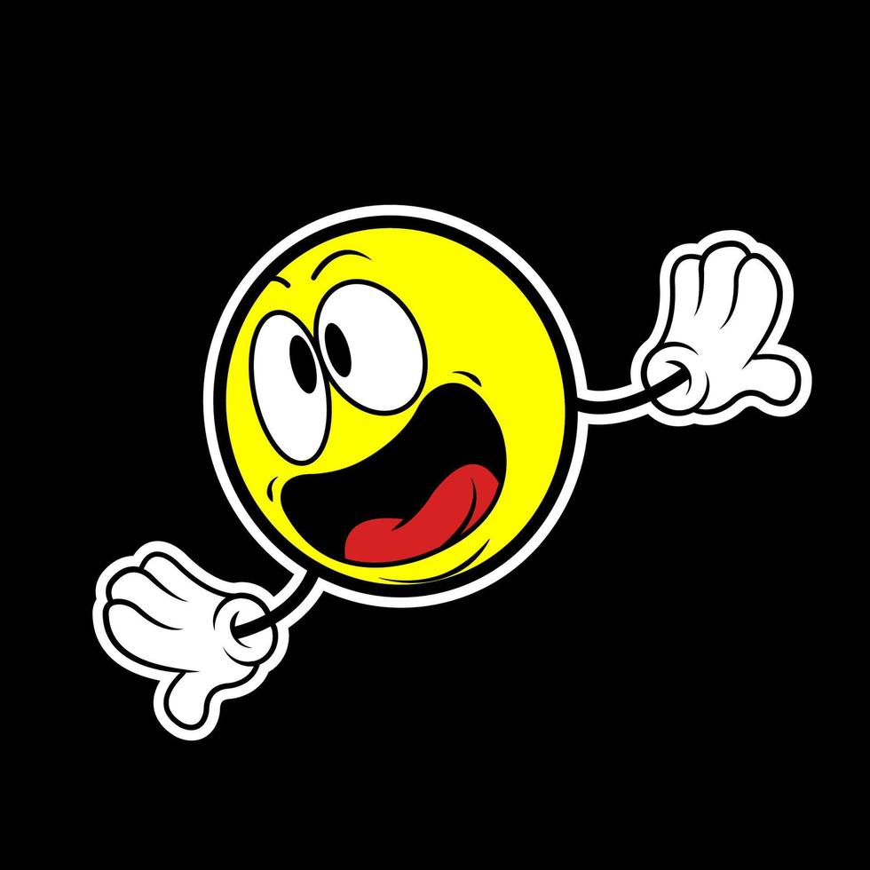 icons with happy expressions like flying into the clouds, perfect for your brand such as stickers or t-shirt designs vector