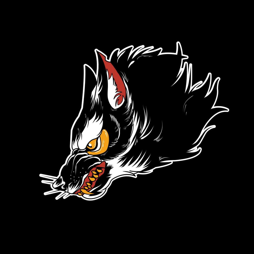 a leader wolf is perfect for your design needs, with angry and fierce emotions vector