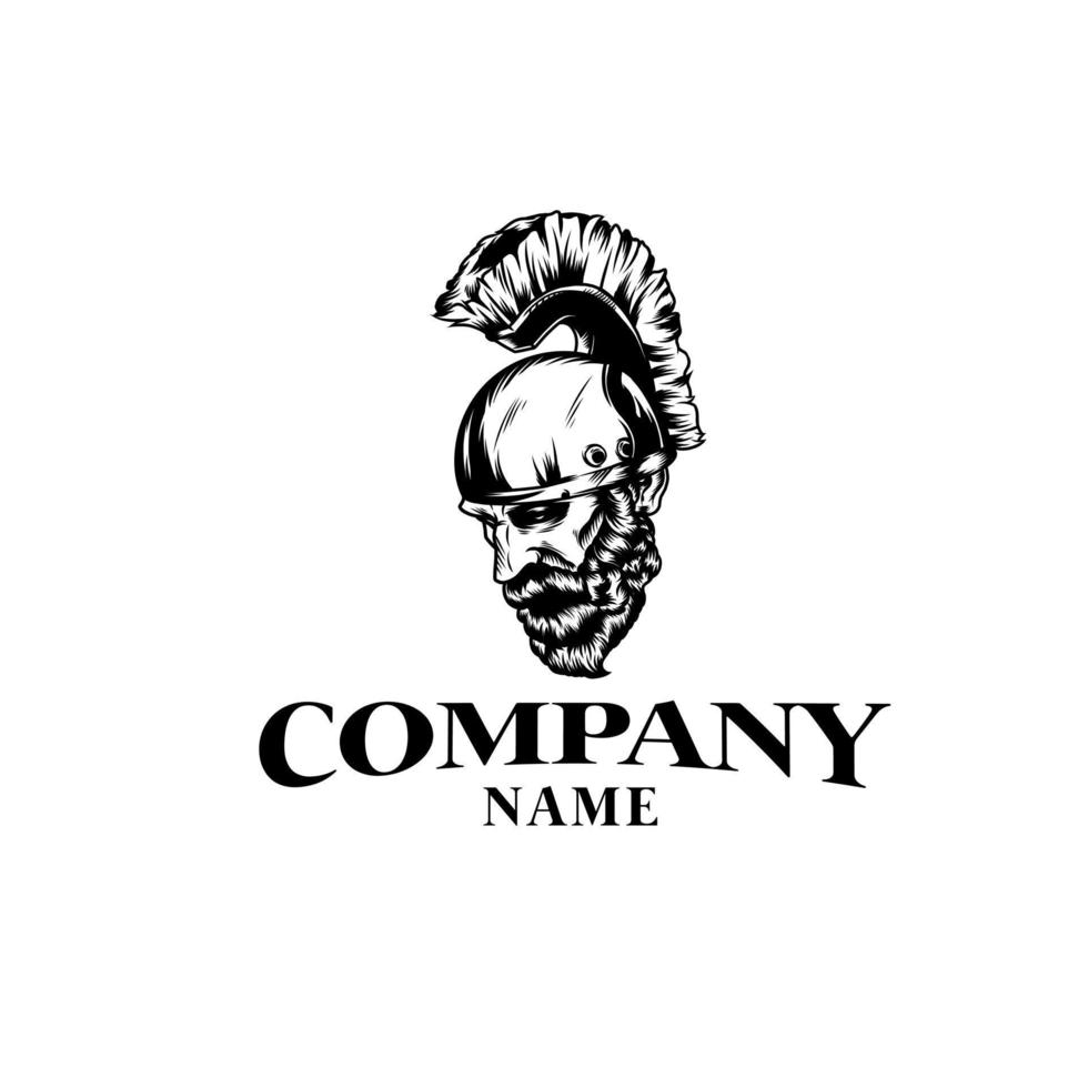 Spartan logo in black and white, very simple for your company logo. vector