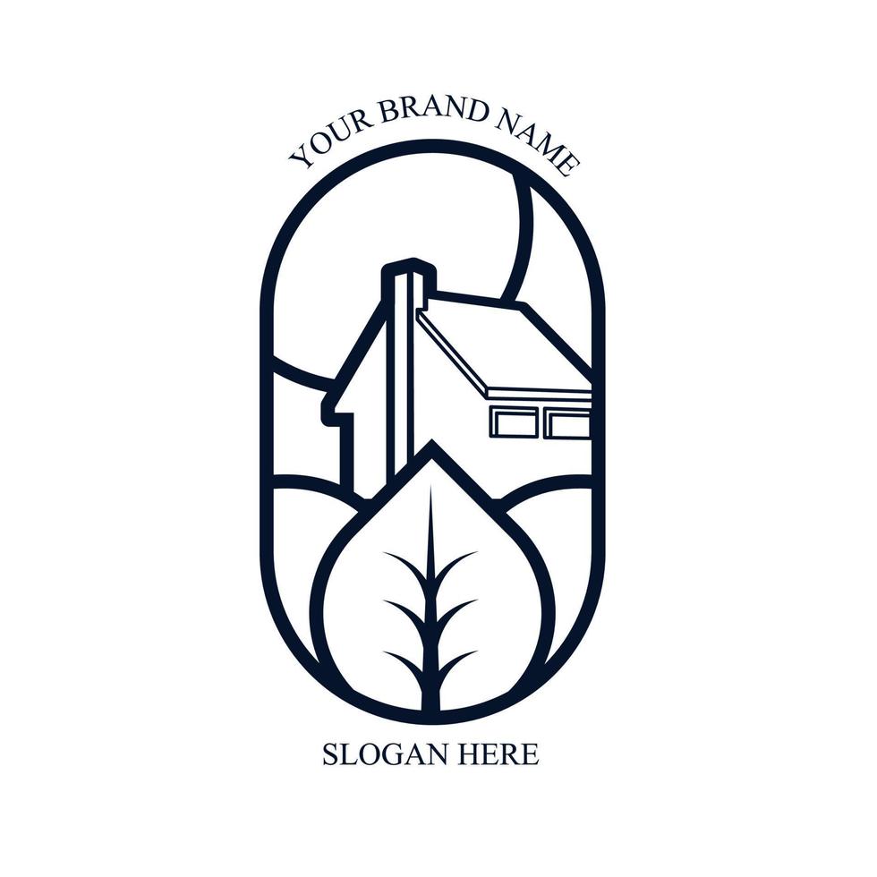 simple real estate logo design out line, very suitable for your business logo with a cheerful and simple theme vector