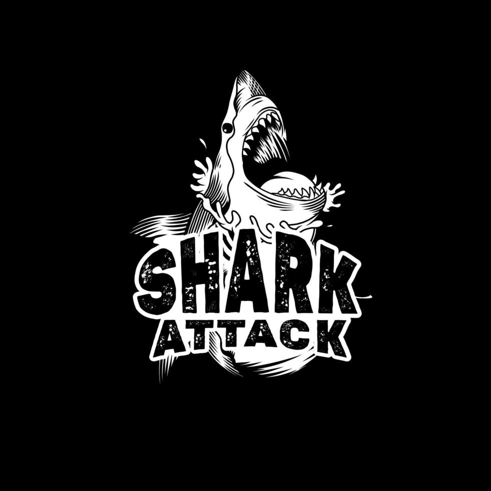 Vector illustration of a shark preparing to attack.